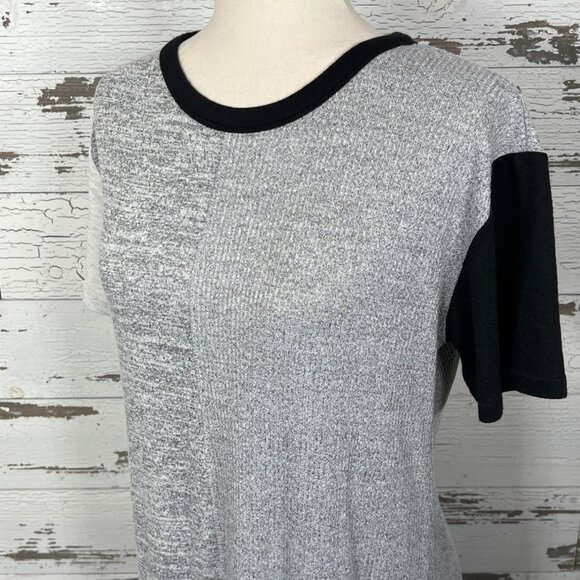 RAG & BONE Ribbed Tshirt Dress Short Sleeve Gray/Black Sz S EUC - Picture 2 of 5